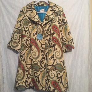 3 sisters Gorgeous print long jacket large